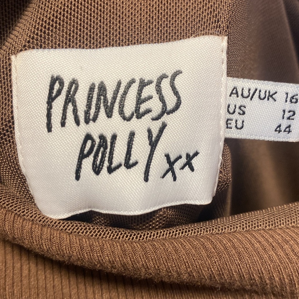 Princess Polly Elegant Brown Draped Dress - Picture 4 of 5